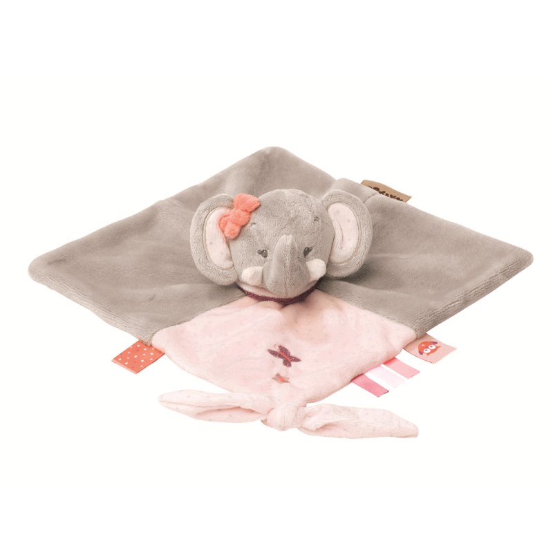  adèle et valentine baby comforter elephant grey pink orange 